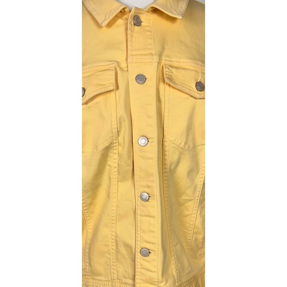 Talbots Plus Size 1x Yellow Button Front Denim Je… - image 2